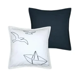 Coussin Et Housse|STOF Coussin carré coton (50 x 50 cm) Bordemer Blanc