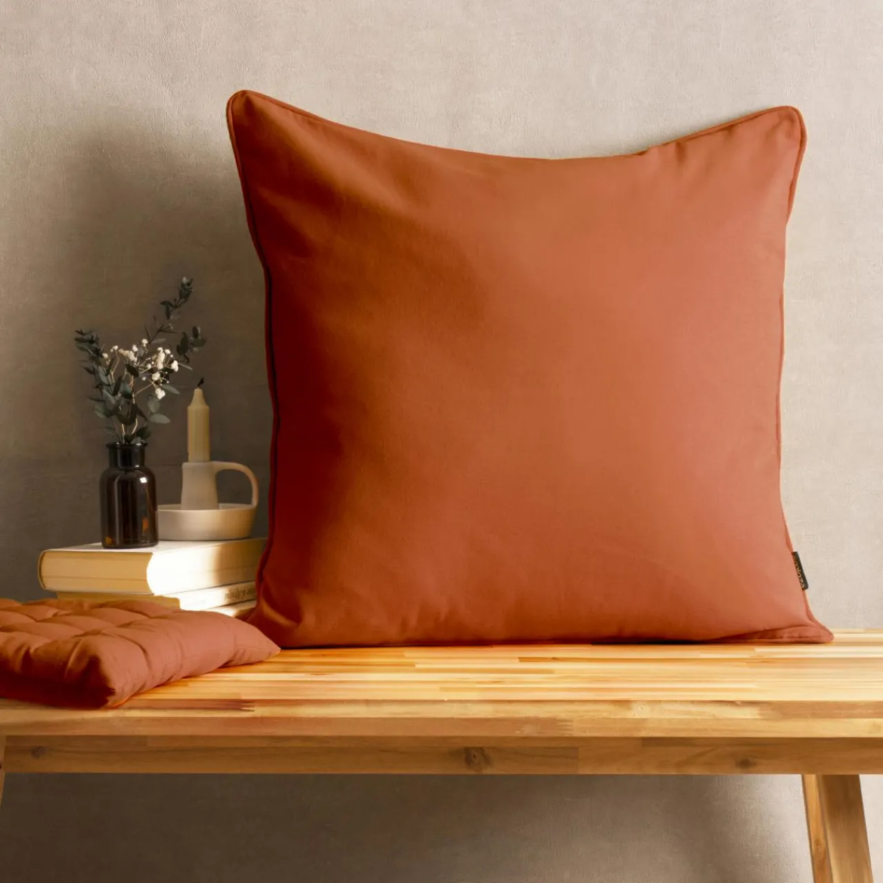 Coussin Et Housse|EMINZA Coussin carré coton (60 x 60 cm) Pixel Terracotta