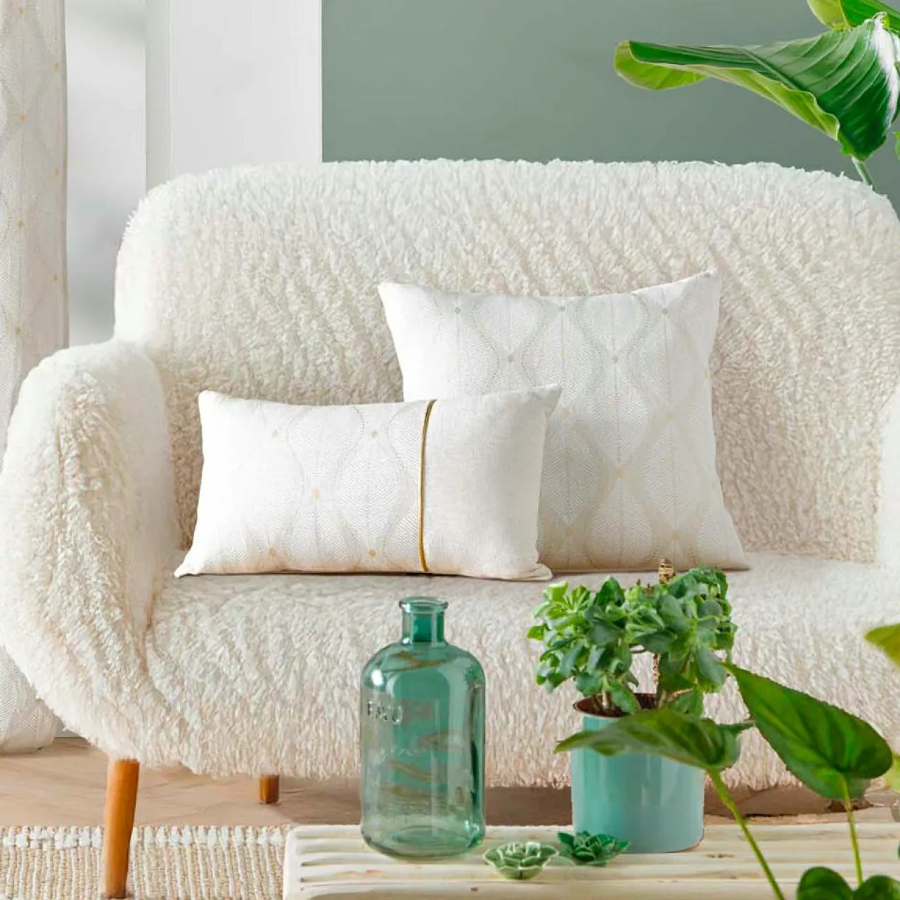 Coussin Et Housse|douceur d'intu017drieur Coussin carré coton (45 x 45 cm) Maho Blanc