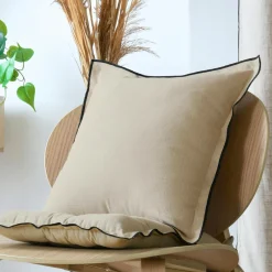 Coussin Et Housse|STOF Coussin carré coton (45 x 45 cm) Helios Ecru