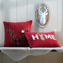 Coussin Et Housse|STOF Coussin carré coton (45 x 45 cm) Finna Rouge