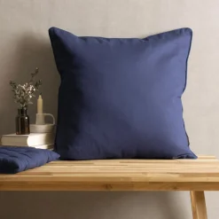 Coussin Et Housse|EMINZA Coussin carré coton (60 x 60 cm) Pixel Bleu marine