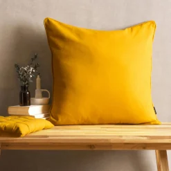 Coussin Et Housse|EMINZA Coussin carré coton (60 x 60 cm) Pixel Jaune moutarde