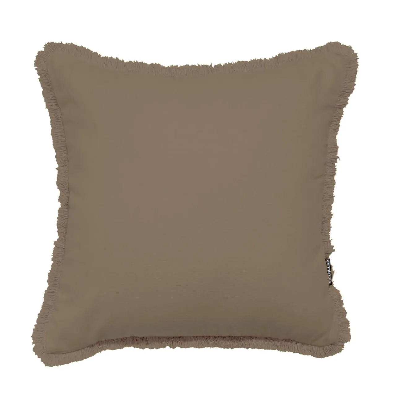 Coussin Et Housse|EMINZA Coussin carré coton (45 x 45 cm) Pixel franges Taupe