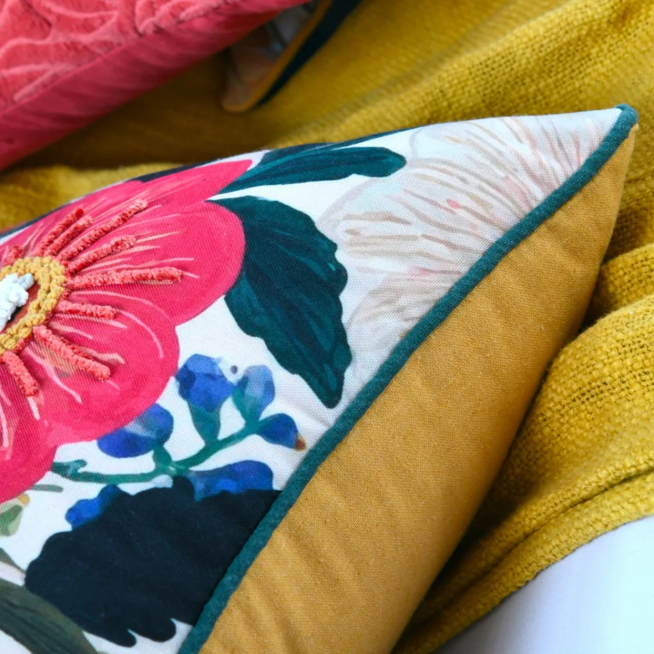 Coussin Et Housse|STOF Coussin carré coton (45 x 45 cm) Betty Multicolore