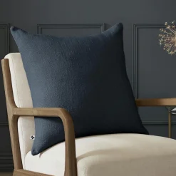 Coussin Et Housse|L'EFFET PAPILLON Coussin carré coton (60 x 60 cm) Sixtine Bleu nuit