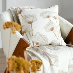 Coussin Et Housse|STOF Coussin carré coton (45 x 45 cm) Oriana Ecru