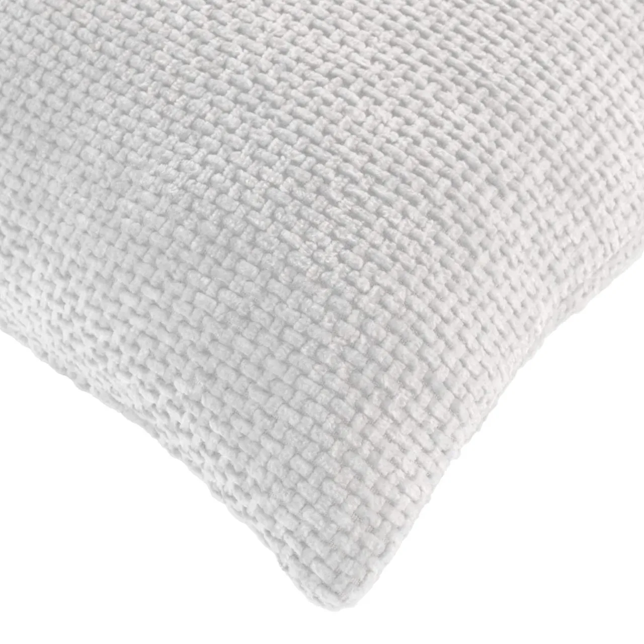 Coussin Et Housse|douceur d'intu017drieur Coussin carré en velours chenille (45 x 45 cm) Leo Blanc