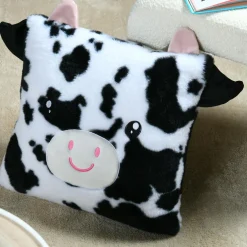 Coussin Et Plaid Enfant|Coussin Et Plaid Enfant|STOF Coussin carré enfant (40 x 40 cm) Zamis Vache Noir