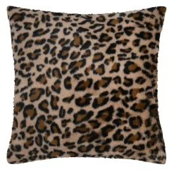 Coussin Et Housse|STOF Coussin carré fausse fourrure léopard (45 x 45 cm) Fauves Camel