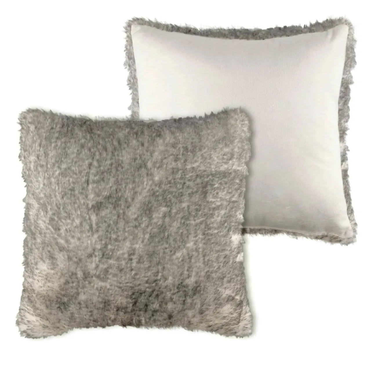Coussin Et Housse|EMINZA Coussin carré fausse fourrure (50 x 50 cm) Manaslu Gris