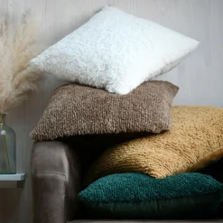 Coussin Et Housse|STOF Coussin carré fausse fourrure (45 x 45 cm) Timmy Taupe