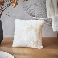 Coussin Et Housse|EMINZA Coussin carré fausse fourrure (45 x 45 cm) Finn Blanc