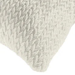 Coussin Et Housse|douceur d'intu017drieur Coussin carré flanelle relief (45 x 45 cm) Flanela Écru Ecru