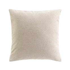 Coussin Et Housse|douceur d'intu017drieur Coussin carré flanelle relief (45 x 45 cm) Java Ecru