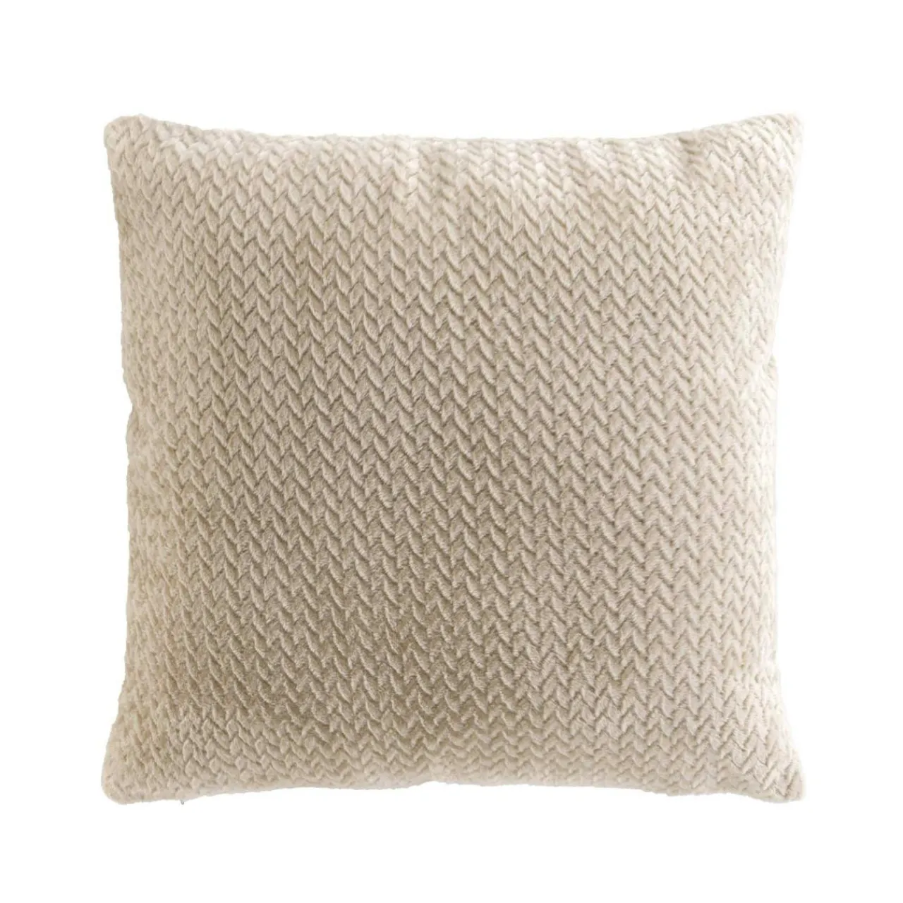 Coussin Et Housse|douceur d'intu017drieur Coussin carré flanelle relief (45 x 45 cm) Flanela Beige