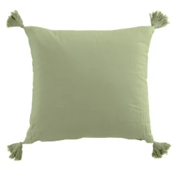 Coussin Et Housse|EMINZA Coussin carré gaze de coton (40 x 40 cm) Gaïa Vert tilleul
