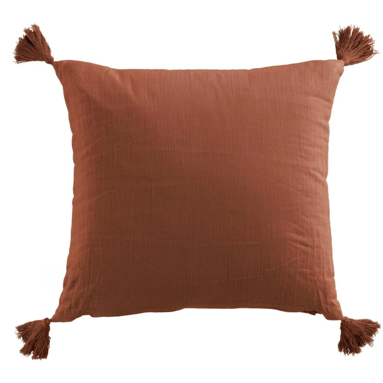 Coussin Et Housse|EMINZA Coussin carré gaze de coton (40 x 40 cm) Gaïa Terracotta