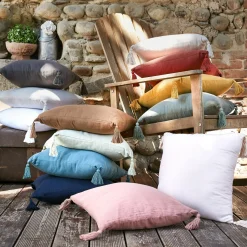 Coussin Et Housse|EMINZA Coussin carré gaze de coton (40 x 40 cm) Gaïa Terracotta