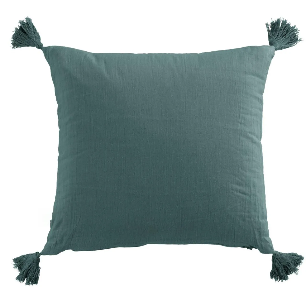 Coussin Et Housse|EMINZA Coussin carré gaze de coton (40 x 40 cm) Gaïa Bleu canard