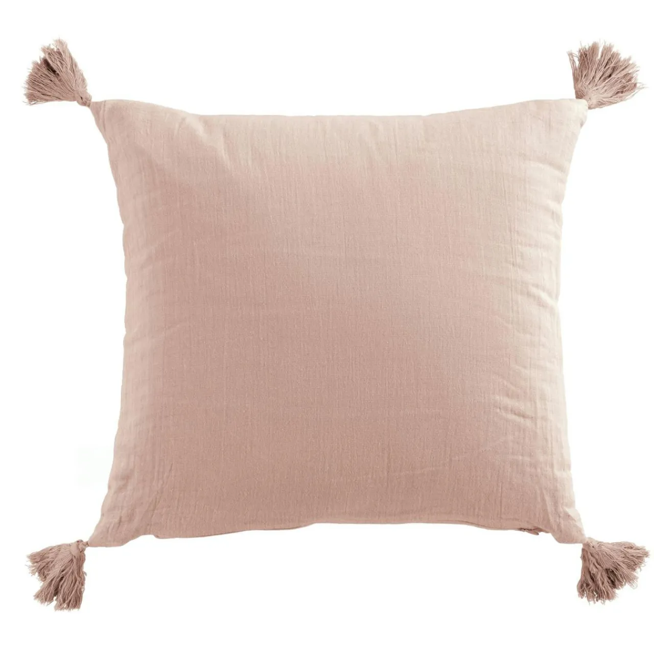 Coussin Et Housse|EMINZA Coussin carré gaze de coton (40 x 40 cm) Gaïa Rose poudré