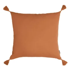 Coussin Et Housse|EMINZA Coussin carré gaze de coton (60 x 60 cm) Gaïa Abricot