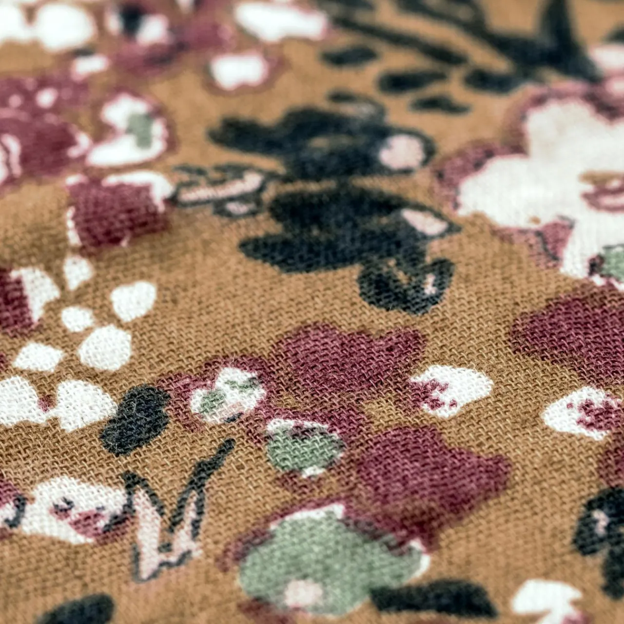 Coussin Et Housse|EMINZA Coussin carré gaze de coton (40 x 40 cm) Constance Camel