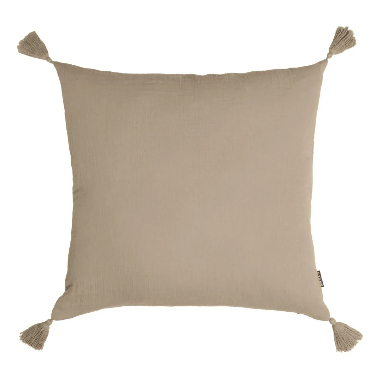 Coussin Et Housse|EMINZA Coussin carré gaze de coton (60 x 60 cm) Gaïa Ficelle