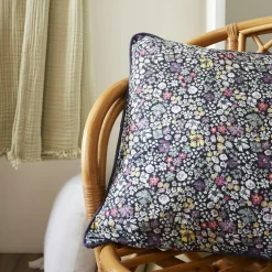 Coussin Et Housse|EMINZA Coussin carré gaze de coton (45 x 45 cm) Elya Violet