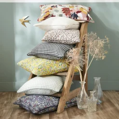 Coussin Et Housse|EMINZA Coussin carré gaze de coton (45 x 45 cm) Elya Violet