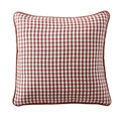 Coussin Et Housse|EMINZA Coussin carré gaze de coton (45 x 45 cm) Gaïa vichy Terracotta
