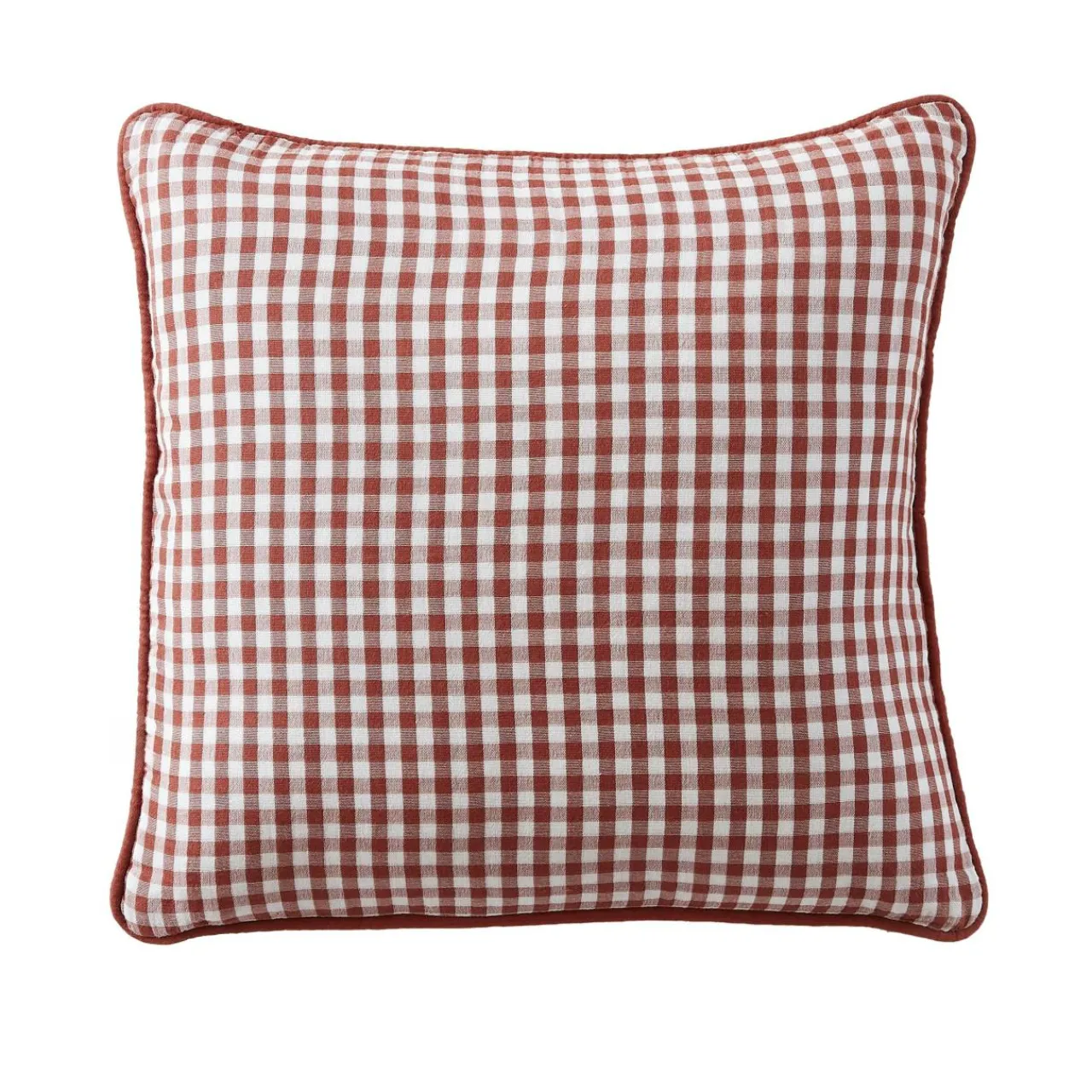 Coussin Et Housse|EMINZA Coussin carré gaze de coton (45 x 45 cm) Gaïa vichy Terracotta