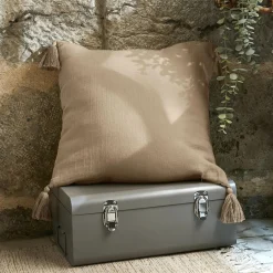 Coussin Et Housse|EMINZA Coussin carré gaze de coton (40 x 40 cm) Gaïa Ficelle