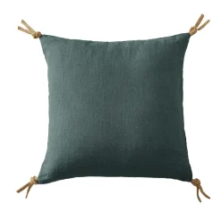 Coussin Et Housse|EMINZA Coussin carré lin lavé (45 cm) Louise Gris ardoise