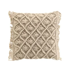 Coussin Et Housse|douceur d'intu017drieur Coussin carré macramé (40 x 40 cm) Indy Taupe