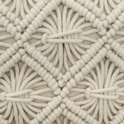 Coussin Et Housse|ATMOSPHERA Coussin carré polycoton (40 x 40 cm) Macram Beige