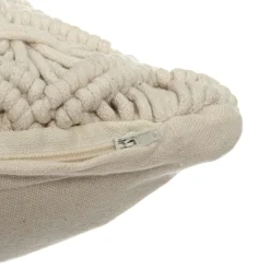 Coussin Et Housse|ATMOSPHERA Coussin carré polycoton (40 x 40 cm) Macram Beige