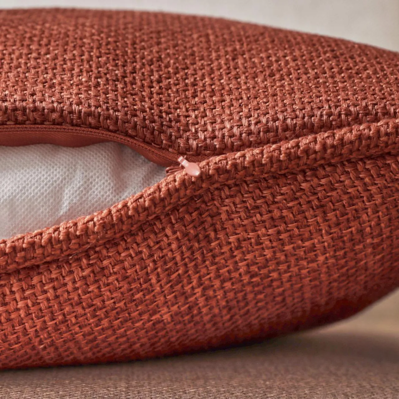 Coussin Et Housse|EMINZA Coussin carré tissé (45 x 45 cm) Alba Terracotta