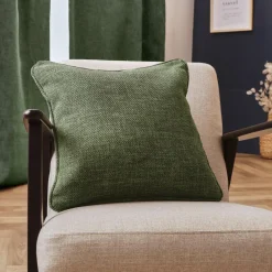Coussin Et Housse|EMINZA Coussin carré tissé (45 x 45 cm) Alba Vert kaki
