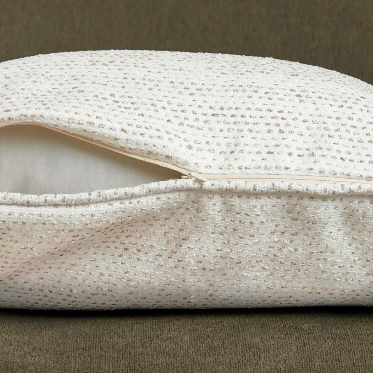 Coussin Et Housse|EMINZA Coussin carré tissé (50 x 50 cm) Oscar Ivoire