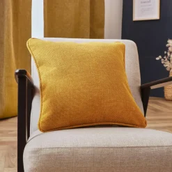 Coussin Et Housse|EMINZA Coussin carré tissé (45 x 45 cm) Alba Jaune moutarde