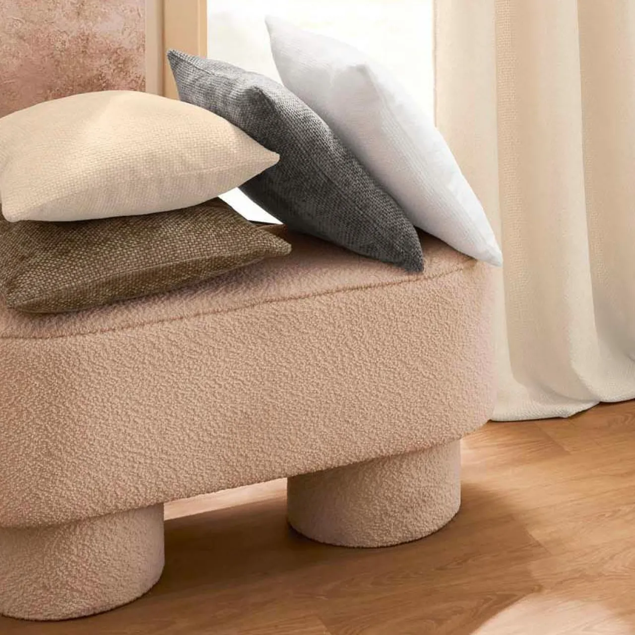 Coussin Et Housse|douceur d'intu017drieur Coussin carré Velours (45 x 45 cm) Leo Beige