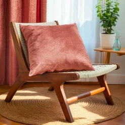 Coussin Et Housse|EMINZA Coussin carré velours (60 x 60 cm) Fern Terracotta