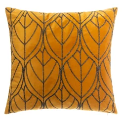 Coussin Et Housse|ATMOSPHERA Coussin carré velours (40 x 40 cm) Charly Jaune ocre