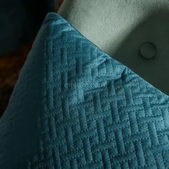 Coussin Et Housse|ATMOSPHERA Coussin carré velours (40 x 40 cm) Dolce Bleu canard