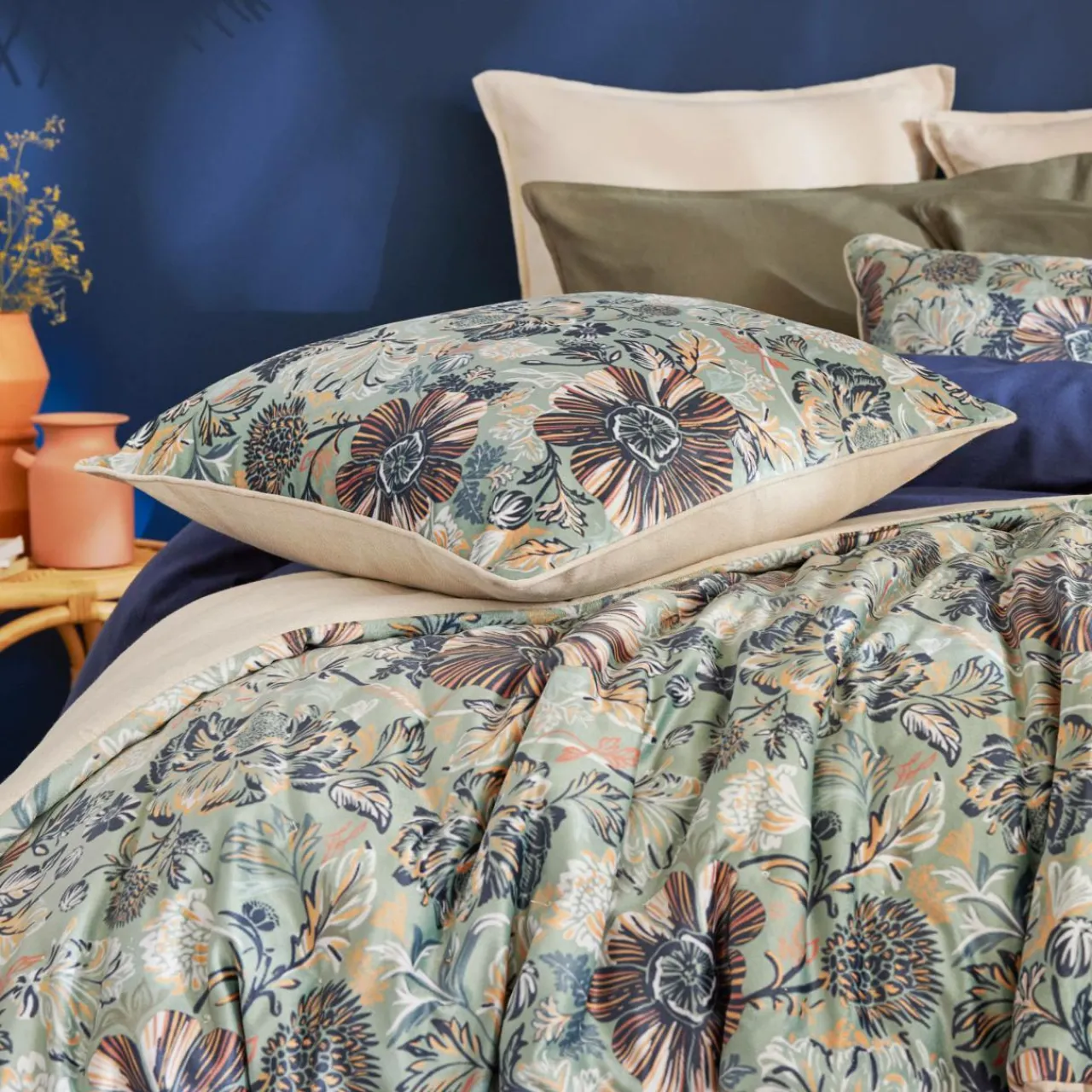 Coussin Et Housse|EMINZA Coussin carré velours (50 x 50 cm) Dolores Vert