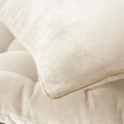 Coussin Et Housse|EMINZA Coussin carré velours de coton (45 x 45 cm) Victor pampa Beige