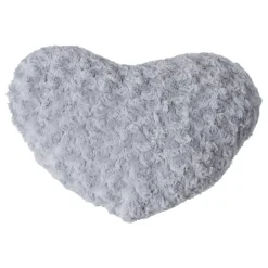 Coussin Et Housse|ATMOSPHERA Coussin Cœur (28 x 36 cm) Bouclée Gris