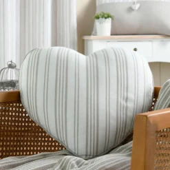 Coussin Et Housse|STOF Coussin cœur coton (45 x 45 cm) Joséphine Ecru