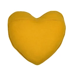 Coussin Et Housse|STOF Coussin cœur effet soie (40 x 40 cm) Emmy Jaune moutarde